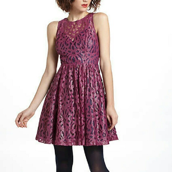 Anthropologie Dresses & Skirts - Anthropologie Mariposa Lace Dress Plum Sz 2P NWT